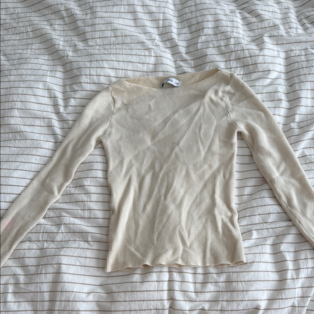 Elegant Cream Long Sleeve Top